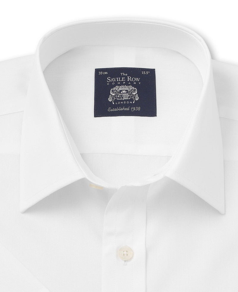 White Poplin Classic Fit Short Sleeve Formal Shirt