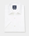 White Poplin Classic Fit Short Sleeve Dress Shirt