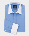 French Blue Classic Fit Dress Shirt With White Collar & Cuffs