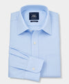 Sky Blue Textured Classic Fit Shirt w/ Windsor Collar - Single or French Cuff