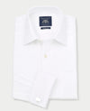 White Textured Windsor Collar Classic Fit Shirt - Single or French Cuff