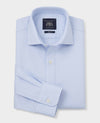 Sky Blue Textured Dobby Slim Fit Dress Shirt - Single Cuff