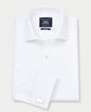 White Fine Twill Slim Fit Dress Shirt - Single or French Cuff