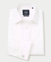 White Herringbone Classic Fit Non-Iron Dress Shirt - French Cuff