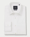 Non Iron White Twill Windsor Collar Classic Fit Dress Shirt - Single Cuff