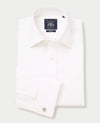 White Panama Slim Fit Non-Iron Shirt - French Cuff