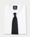 White Poplin Pin Collar Slim Fit Double Cuff Formal Shirt