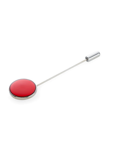 Men's Red Round Lapel Pin