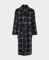 Black Check Fleece Dressing Gown