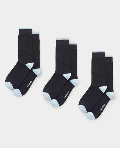 Men's Black Cotton Blend Pack of Three Socks Product