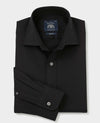 Black Fine Twill Slim Fit Dress Shirt - Single Cuff