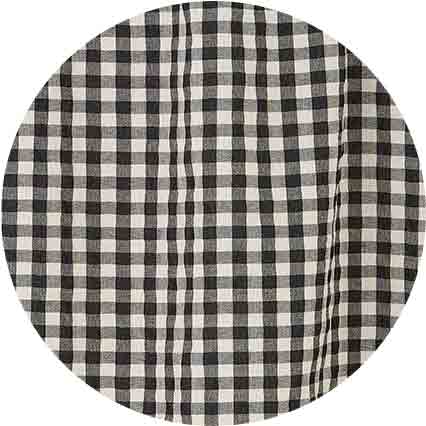 Black Gingham Check Smocked Short Sleeve Seersucker Women's Shirt