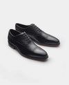 Black Leather Capped Oxford Shoes