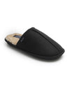 Black Microsuede Mule Slippers