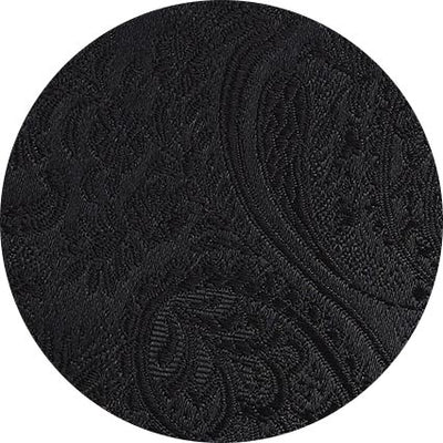 Black Paisley Silk Pocket Square