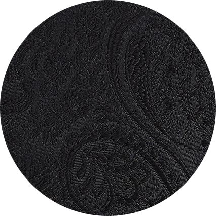 Black Paisley Silk Pocket Square