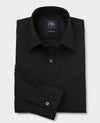 Black Stretch Cotton Classic Fit Dress Shirt - Single Cuff