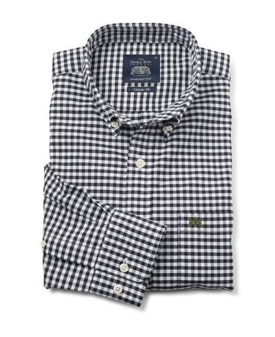 Men's Black & White Gingham Oxford Shirt