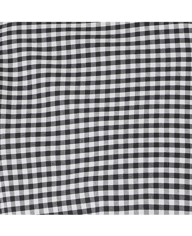 Black White Gingham Oxford Shirt   - Fabric Detail - 1385BLW