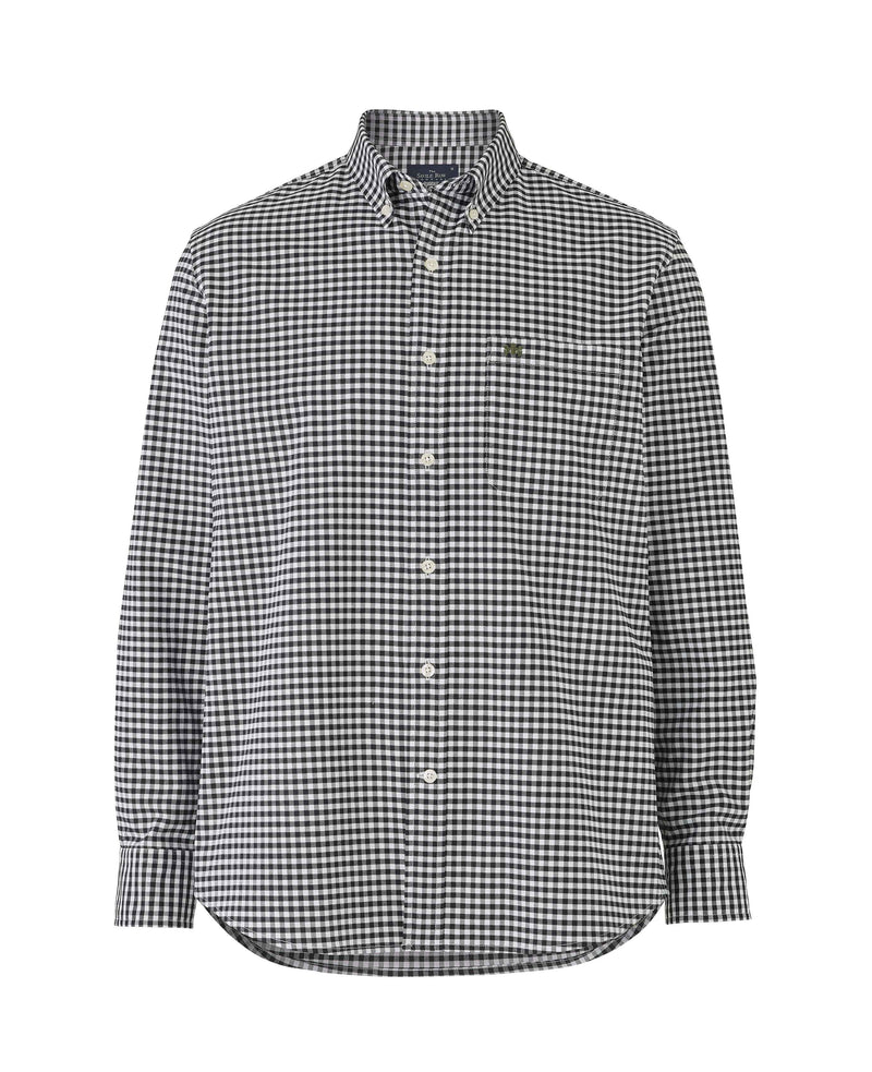 Black White Gingham Oxford Shirt   - On Mannequin - 1385BLW