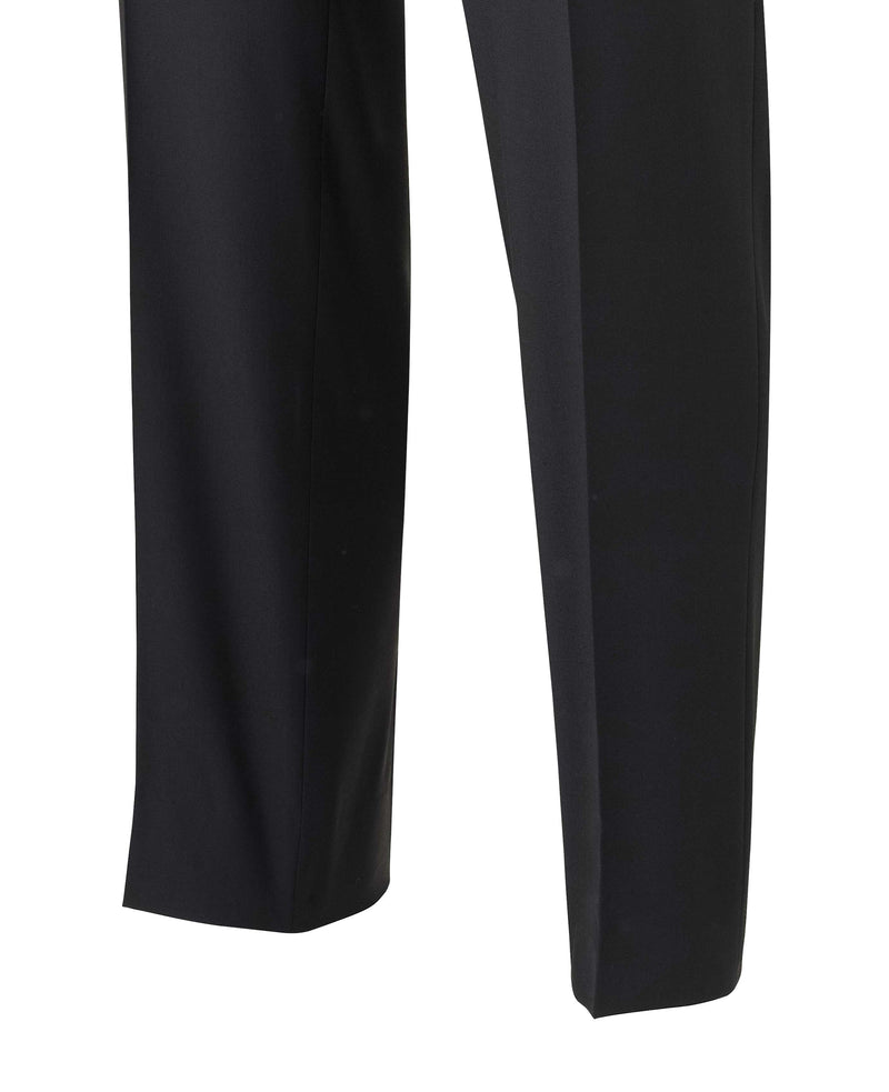Black Wool Blend Suit Trousers