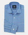 Blue Classic Fit Gingham Dress Shirt - Single Cuff