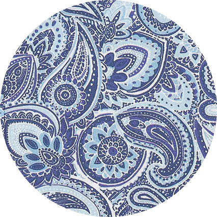 Blue Cotton Paisley Print Classic Fit Winchester Dress Shirt - French Cuff