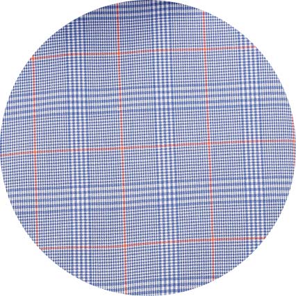 Blue Cotton Prince of Wales Check Classic Fit Dress Shirt - French Cuff