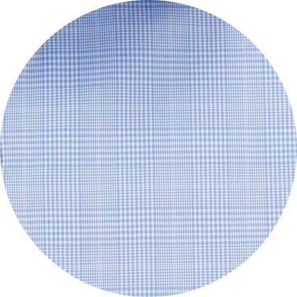 Blue Cotton Prince of Wales Check Slim Fit Dress Shirt - Single Cuff