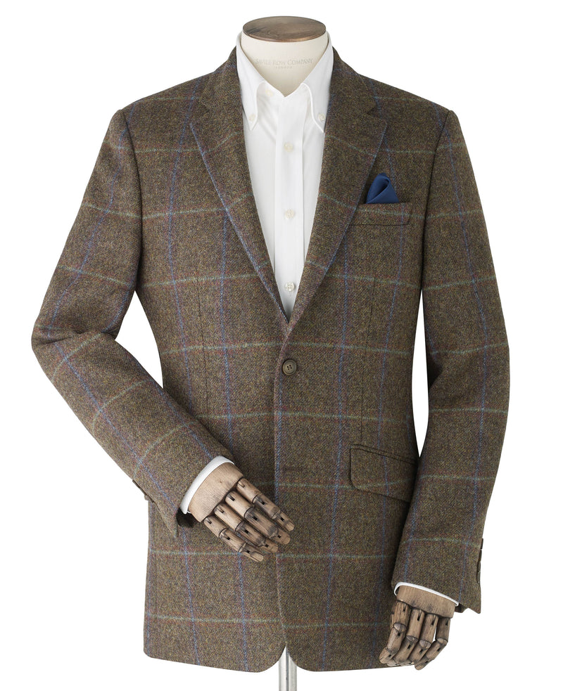 Men's Blue & Green Check Wool Jacket