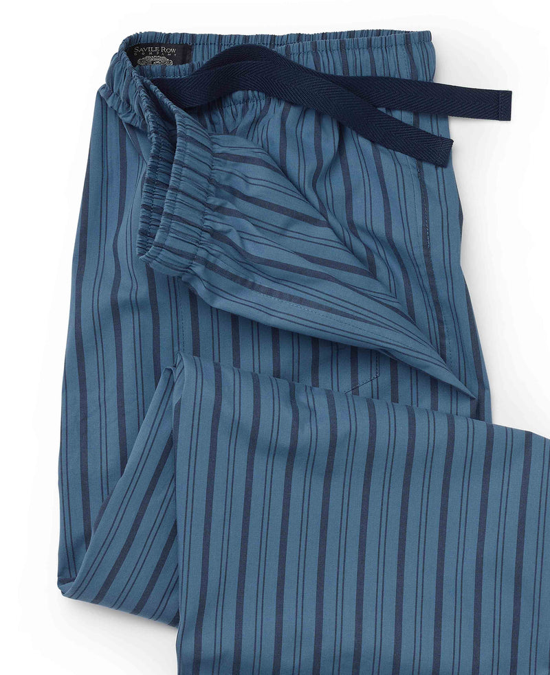 Blue Navy Stripe Cotton Lounge Pants