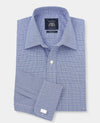 Blue Prince Of Wales Check Classic Fit Dress Shirt - French Cuff