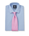 Blue Prince of Wales Check Slim Fit Dress Shirt - Single Cuff