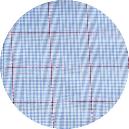 Blue Red Prince Of Wales Check Slim Fit Formal Shirt - Double Cuff