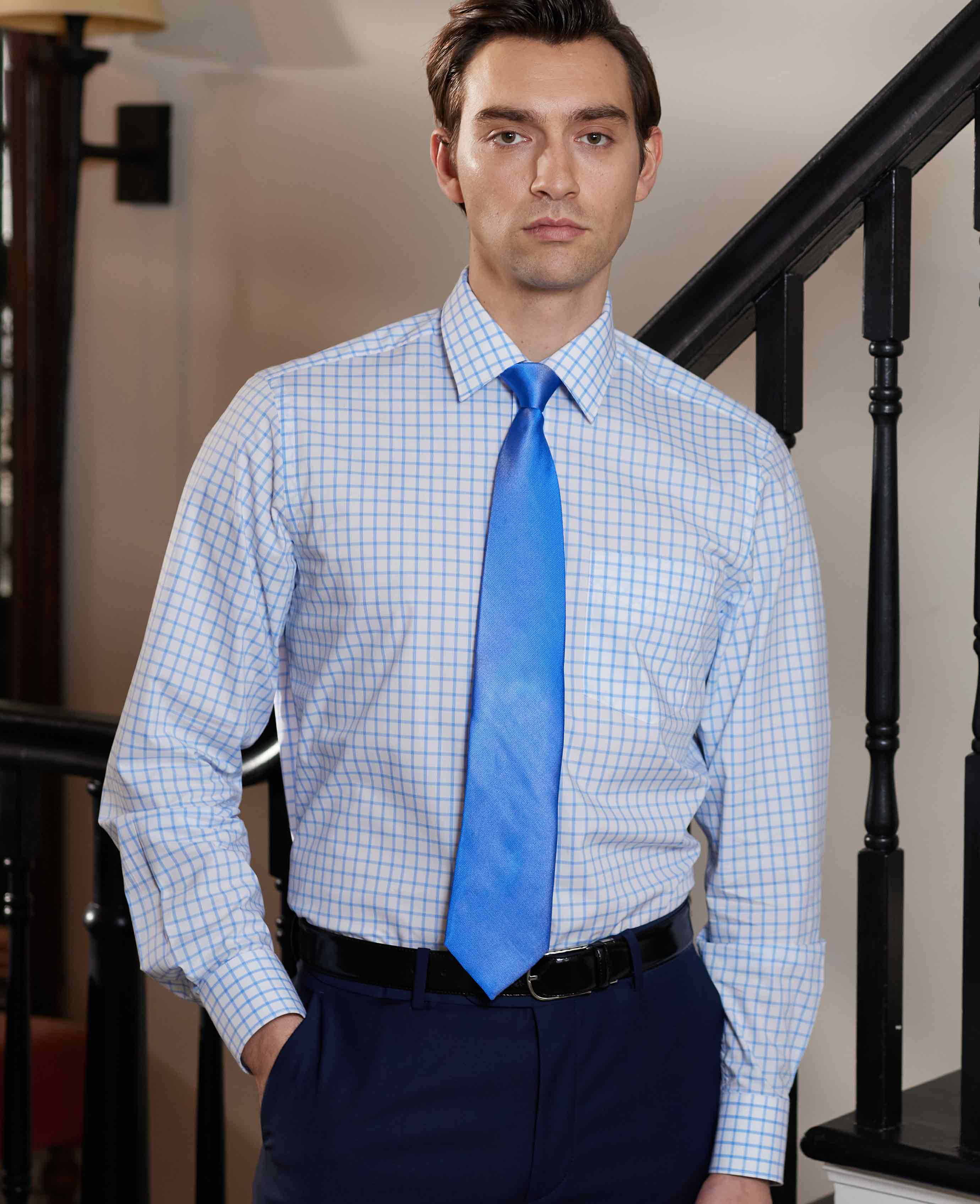 Gingham shirt and tie combinations sale