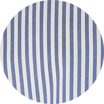 Blue White Stretch Cotton Twill Classic Fit Button-Down Striped Casual Shirt