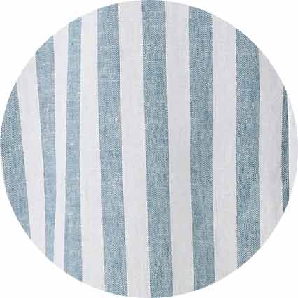 Blue White Variegated Stripe Cotton Linen Classic Fit Button-Down Casual Shirt