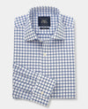 Blue Window Check Slim Fit Shirt - Single Cuff