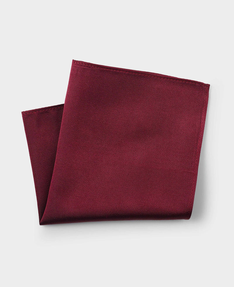 Men's Burgundy Twill Silk Pocket Square