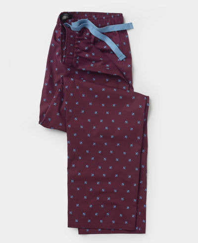 Burgundy Paisley Cotton Lounge Pants