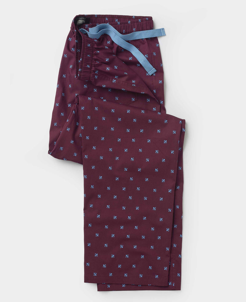 Burgundy Paisley Cotton Lounge Pants