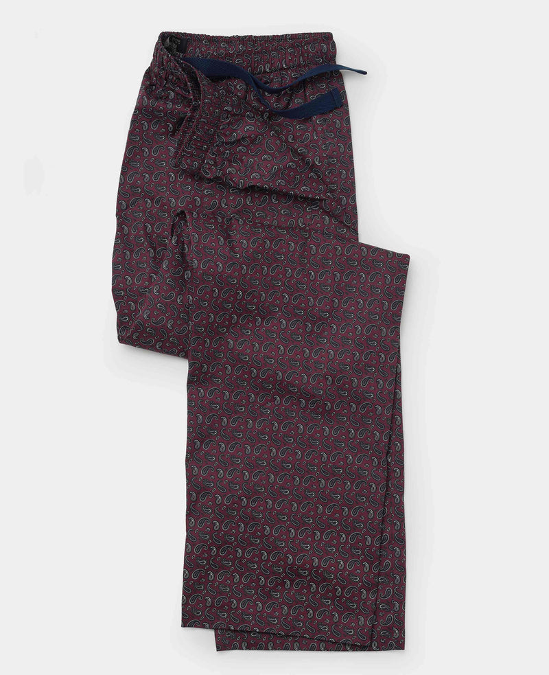 Burgundy Paisley Cotton Lounge Pants