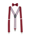 Burgundy Spotted Braces & Bow Tie Set