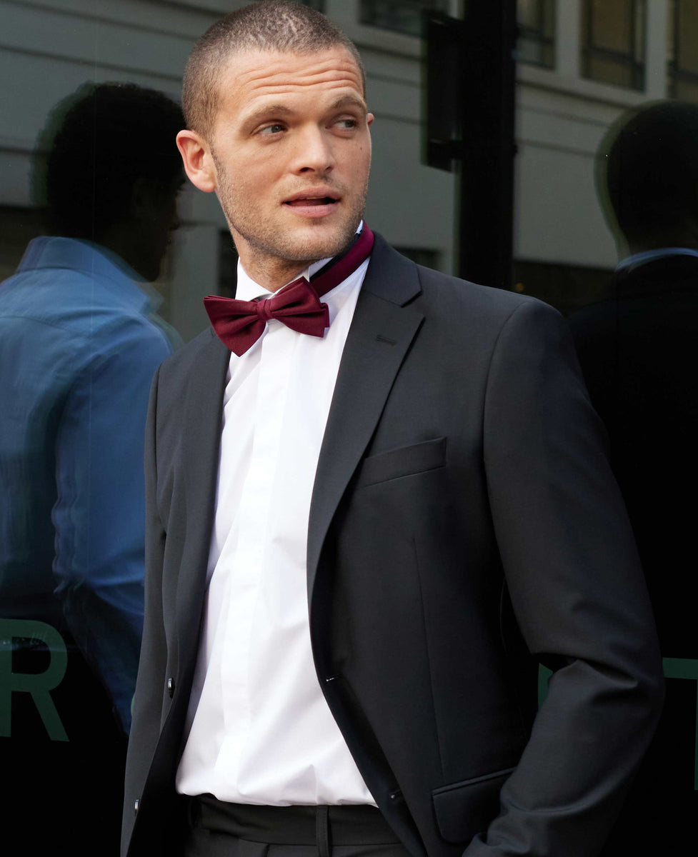 Men's Burgundy Pre-Tied Silk Bow Tie – Savile Row US