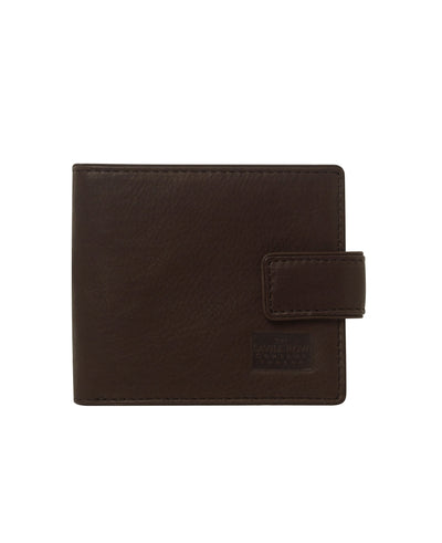 Men's Chocolate Leather Tab Wallet From Savile Row Company.