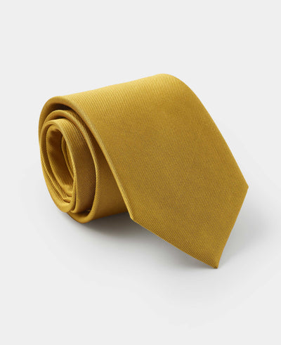 Men's Gold Fine Twill Silk Tie