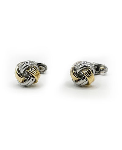 Men's Gold Silver Rhodium Plated Knot Cufflinks