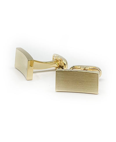 Men's Gold Tone Rhodium Plated Concave Cufflinks