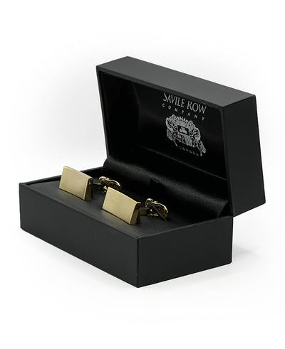 Gold Tone Rhodium Plated Concave Cufflinks