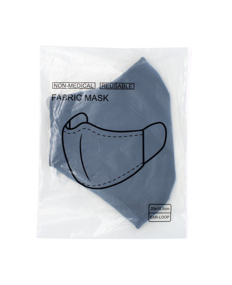 Grey Cotton Poplin Face Mask - In Bag - MSK1409GRY